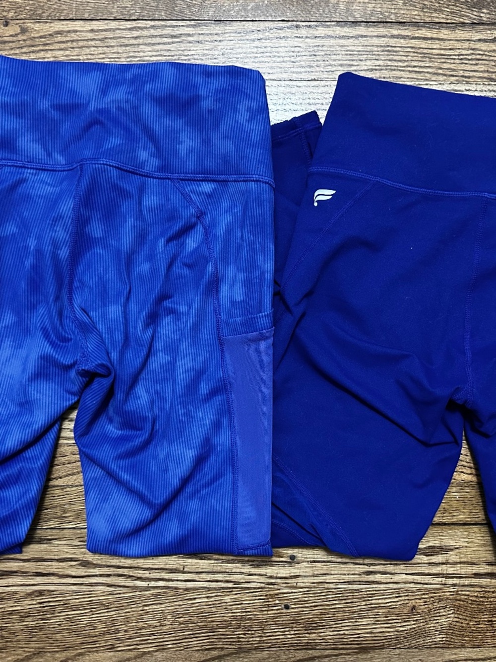 2 pairs of Powersoft by Fabletics Mesh Panel Leggings, Sz S